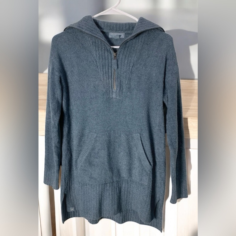 Barefoot Dreams CozyChic Lite Half Zip Tunic Sz XS. Blue. Excellent condition.